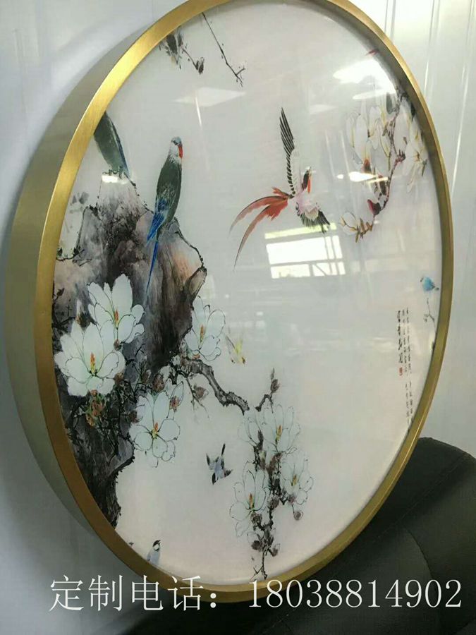 佛山臻勁圓形不銹鋼鈦金藝術(shù)畫(huà)